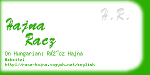 hajna racz business card